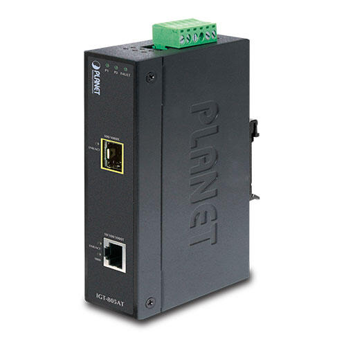 MC-PLANET-IGT-815AT PLANET IGT-815AT IGT-815AT DC GE Compact Media Converter SFP-RJ45, 12-48V DC, industrial temp.