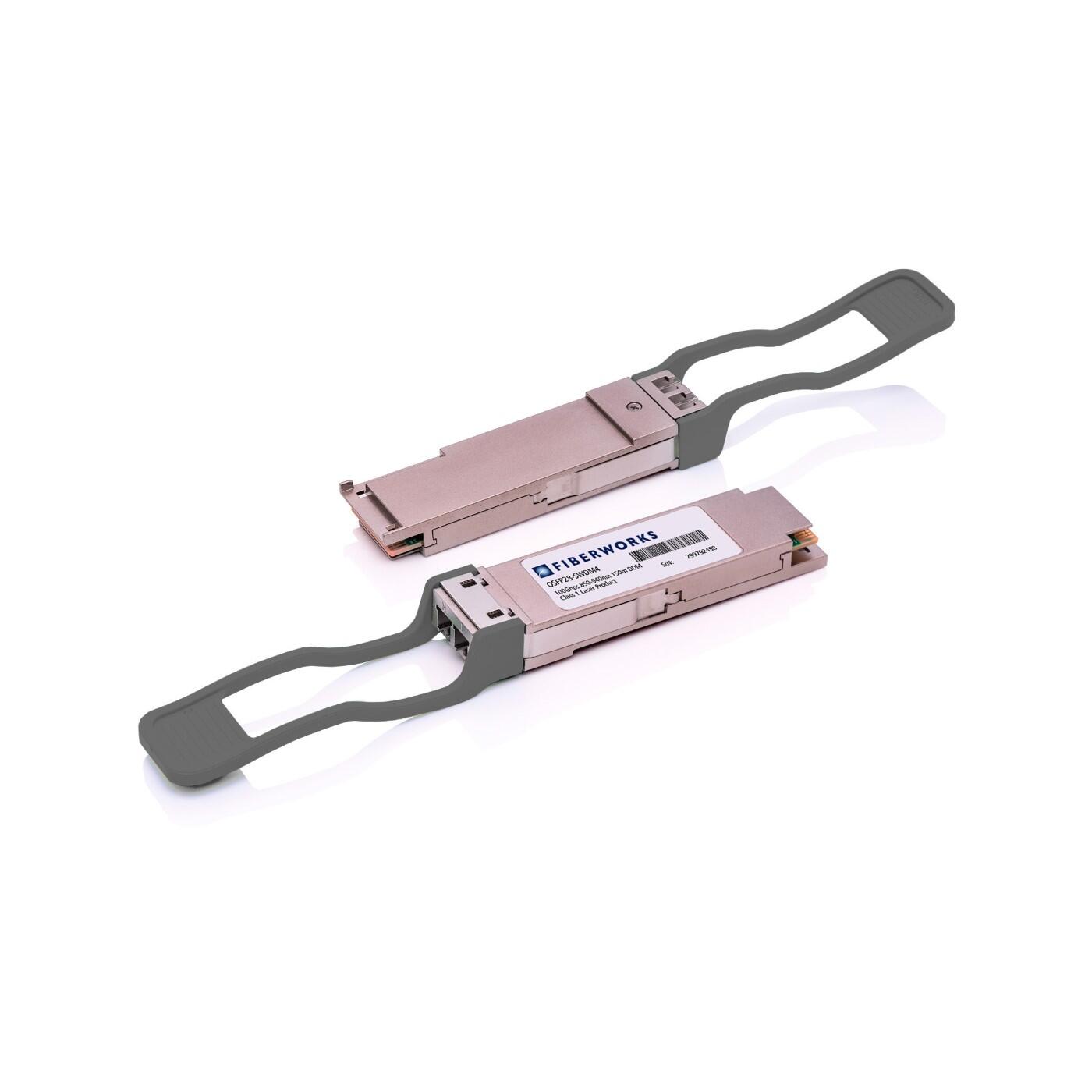 QSFP28-SWDM4 Fiberworks AS  QSFP28, 100GBASE-SWDM4, 4x25.8Gbps, 150m 850 - 940 nm, 3dB, MM, LC