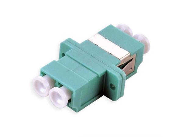 Adapter MM LC-DPX OM3 Aqua Med flens, metall klips, keramisk hylse 