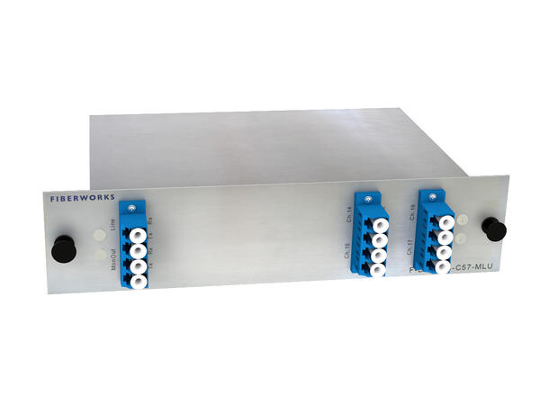 Fiberworks 4 ch. DWDM Mux+Demux for C57 ITU ch. 14-17, 100GHz, Monitor ports, LC 