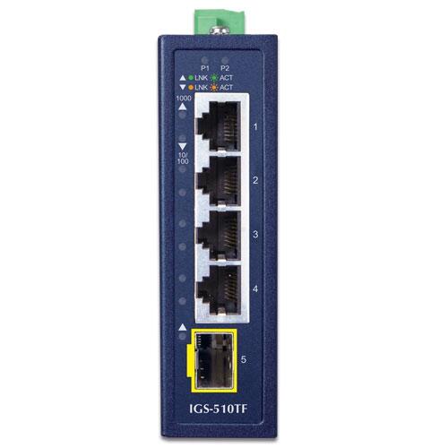 MC-PLANET-IGS-510TF PLANET IGS-510TF IGS-510TF DC IP30 GigEthernet Switch 1x SFP - 4x RJ45, 12-48V DC, ind. temp.