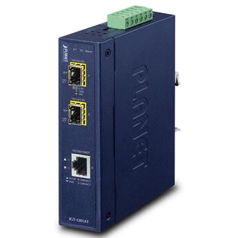 MC-PLANET-IGT-1205AT PLANET IGT-1205AT IGT-1205AT Industrial GigE Media Conv. 1xRJ45, 2x 100/1000 SFP, 12-48V DC