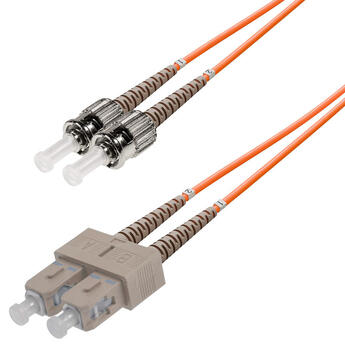 P-MM5-D2O-SCP-STP-xx Fiberworks AS  Snor MM DPX SC/PC-ST/PC xx m 50/OM2 2x ø2mm Oransje
