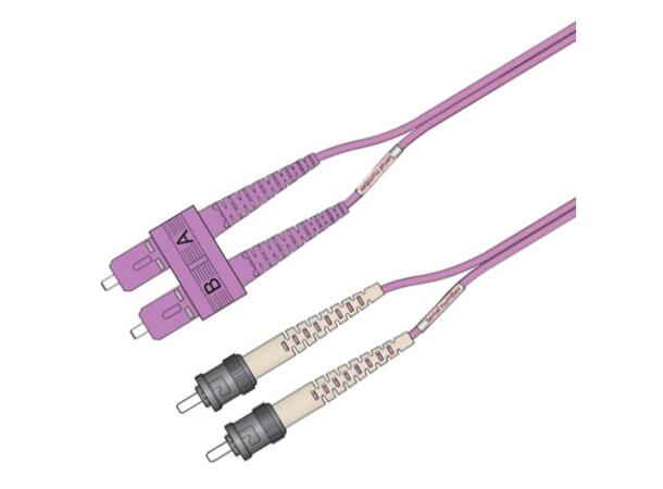 Snor MM DPX SC/PC-ST/PC xx m 50/OM4 BIF 2x ø2mm Erika Fiolett 