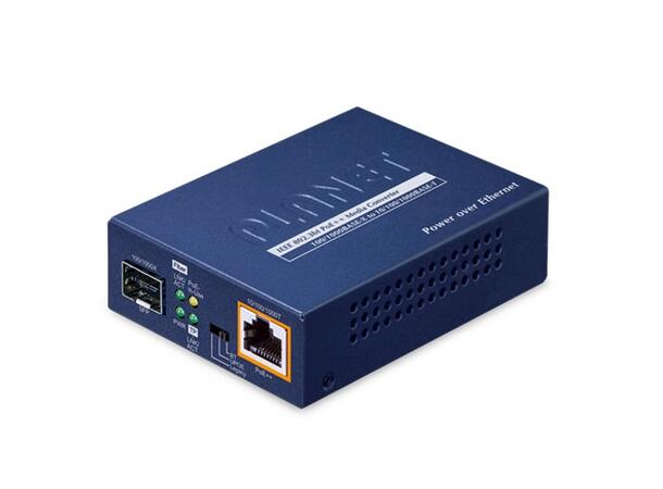 GUP-805A 60W PoE GigE Media Converter RJ45 + SFP Port, 802.3bt PoE++