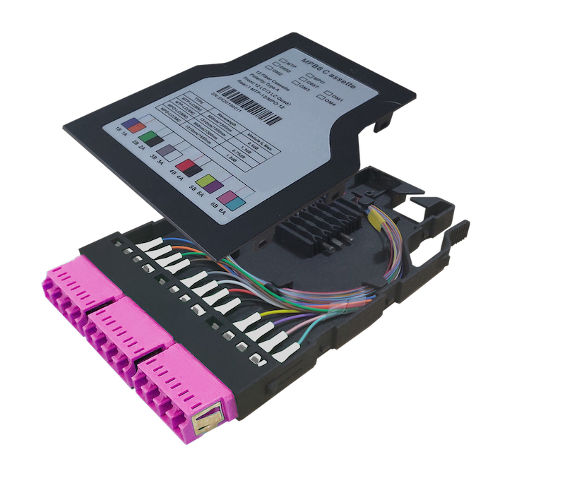 MPB6-KFO4-0F0Sh12LU Fiberworks AS  Module MM 12xLC/PC for splicing 50/OM4 BIF, MPB6 Module, Magenta, B90
