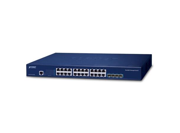PLANET L3  24x GE RJ45, 4x 10G SFP+ Stackable Managed Switch 
