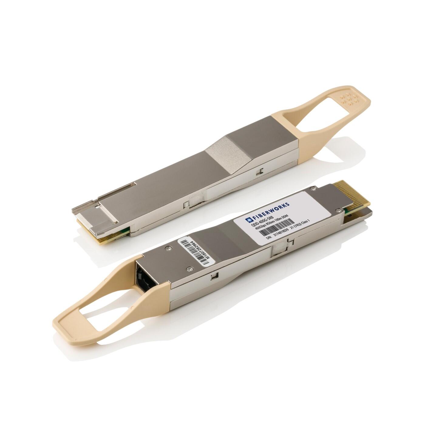 QDD-400G-SR8 Fiberworks AS  QSFP-DD, 400GBASE-SR8, 8x50 Gbps, 100m 850nm, 2dB, MM, MPO16