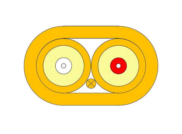 Snor MM DPX Forsterk SC/PC-ST/PC 1 m 62,5/OM1 3x5mm Oransje 