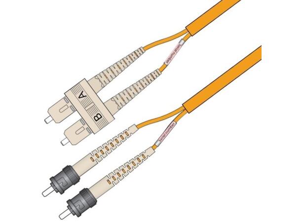 Snor MM DPX Forsterk SC/PC-ST/PC 1 m 62,5/OM1 3x5mm Oransje 