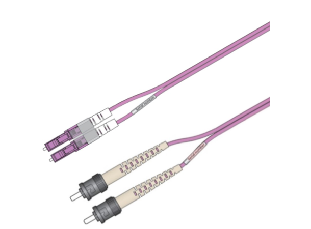 Snor MM DPX LC/PC-ST/PC 0,5 m 50/OM4 BIF 2x ø2mm Erika Fiolett 