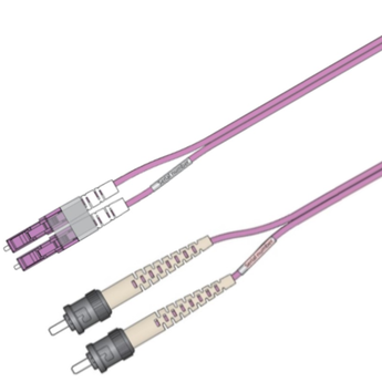 P-OM4-D2M-LCP-STP0.5 Fiberworks AS  Snor MM DPX LC/PC-ST/PC 0,5 m 50/OM4 BIF 2x ø2mm Erika Fiolett