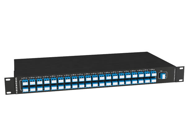 Fiberworks 40ch. Low Loss DWDM Mux+Demux ITU ch.21-60, 100GHz,19" 1RU, LC/UPC 