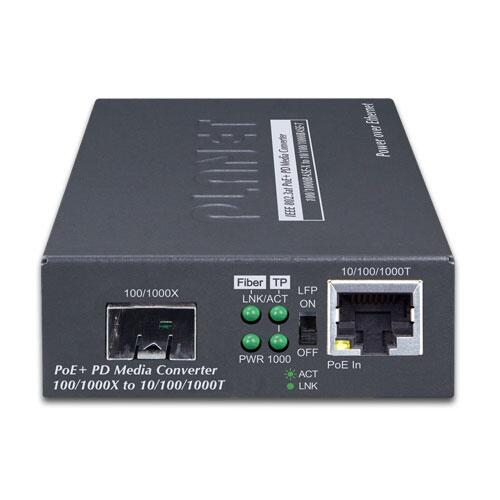 MC-PLANET-GT-805A-PD PLANET GT-805A-PD GT-805A-PD Gig Ethernet Media Converter PoE powered, 100/1000Base SFP - RJ45