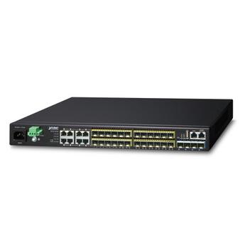PLN-XGS3-24242 PLANET XGS3-24242 PLANET L3 24x SFP, 8x RJ45, 4x 10G SFP+ Stackable Managed Gigabit Switch, 2x DC