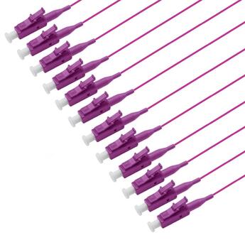 PT-OM4-T9M-LCP-15-BP Fiberworks AS  Pigtail MM LC/PC 12-pack blister, 1,5 m 50/OM4 BIF, Tight Buffer 900µm, Magenta