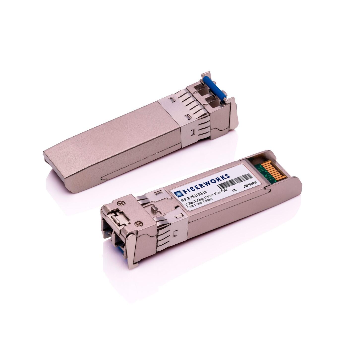 SFP28-25G10G-LR-C Fiberworks AS SFP-10/25G-LR-S SFP28, 25G/10G, DDM, 10km 1310nm, 6dB, SM, Cisco