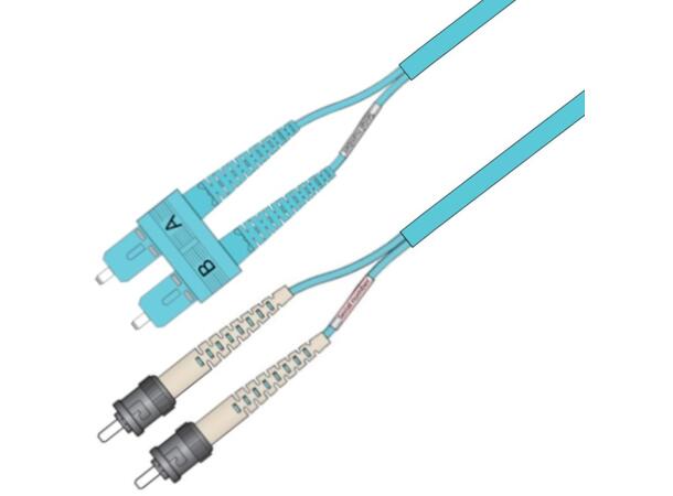 Snor MM DPX Forsterk SC/PC-ST/PC 5 m 50/OM3 BIF 3x5mm Aqua 