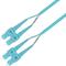 P-OM3-D5T-SCP-SCP-xx Fiberworks AS  Snor MM DPX Forsterket SC/PC-SC/PC xx m 50/OM3 BIF 3x5mm Aqua
