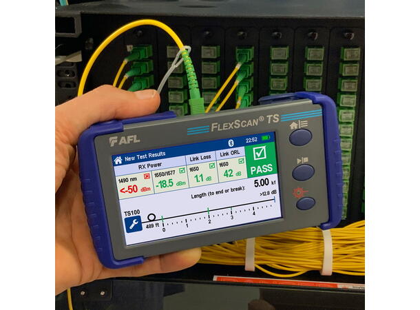 AFL TS100-70 PON-feilsøker, plus kit Effektmåling og OTDR gjennom splitter 