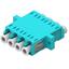 Adapter MM LC-QUAD OM3 Aqua Med flens, metal klips, keramisk hylse