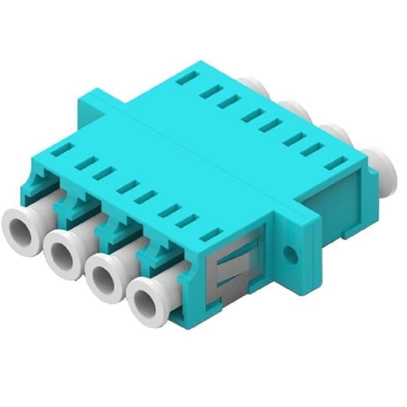 ADA-LCQUADAQUA-W Fiberworks AS LCQUADAQUA-W Adapter MM LC-QUAD OM3 Aqua Med flens, metal klips, keramisk hylse