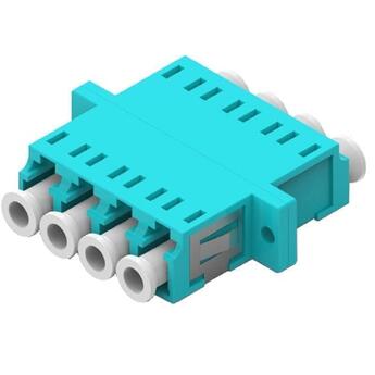 ADA-LCQUADAQUA-W Fiberworks AS LCQUADAQUA-W Adapter MM LC-QUAD OM3 Aqua With flange, metal clip, Zr. sleeve
