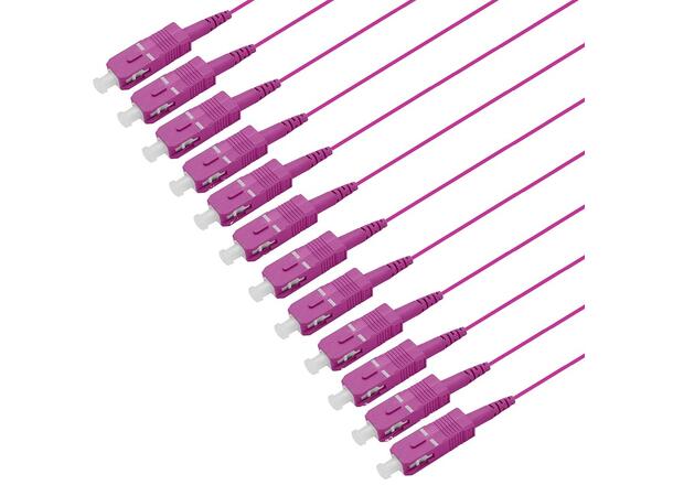 Fiberhale MM SC/PC 12-pakning 1,5 m 50/OM4 BIF, 900µm fast kledn.  E.Fiolett 