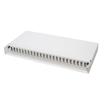 SP-FP10b-EMPTY   Fiberpanel 1U 19&quot; hvit Med installasjonssett