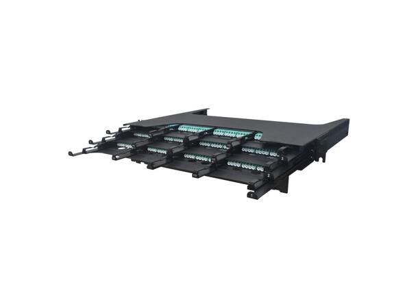 Panel 1U 19" for 12x MPB6 B90 Moduler MPB6 patch panel. Sliding m/dør 