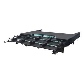 MPB6-P-1U Fiberworks AS  Panel 1U 19&quot; for 12x MPB6 B90 Moduler MPB6 patch panel. Sliding m/d&#248;r