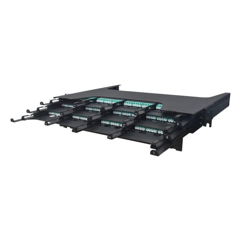 MPB6-P-1U Fiberworks AS  Panel 1U 19&quot; for 12x MPB6 B90 Moduler MPB6 patch panel. Sliding m/d&#248;r
