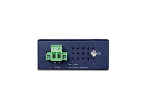 Industriell 100/1000Base Media Converter PoE+ 802.3at, RJ45 og SFP 