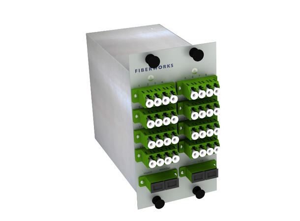 PLC splitter 1:32 i LGX2 modul LC/APC SC/APC på linje- og monitorport 