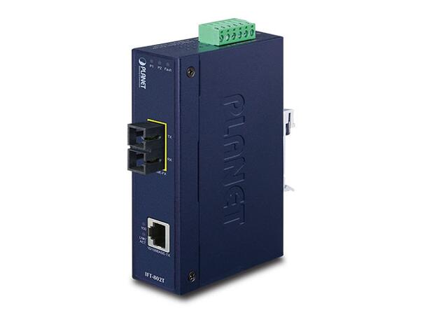 IFT-802T DC Fast Ethernet Media Conv. 2km MM, SC-RJ45, 12-48V DC, industrial 