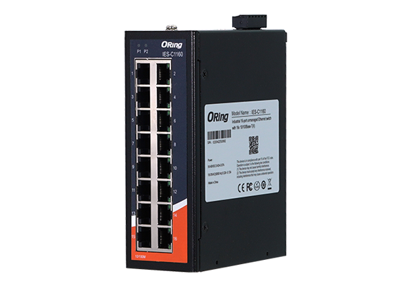 ORING-IES-C1160 ORing Industrial Networking Corp. IES-C1160 ORing FastE 16x 10/100TX (RJ45) Unmanaged Switch