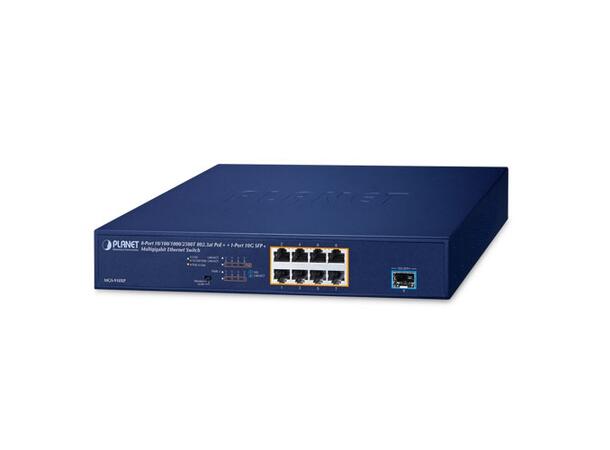 PLANET 8x 2.5G RJ45 PoE+, 1x 10G SFP+ Unmanaged Multigigabit Ethernet Switch 