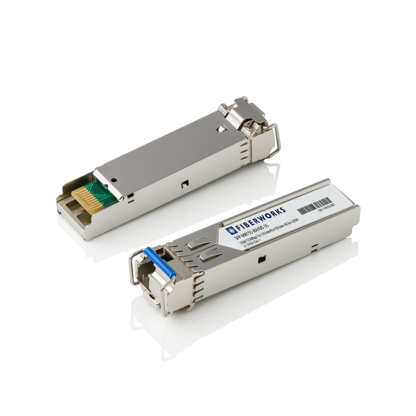 SFP-MR155-BX40-35-AI Fiberworks AS  SFP BiDi, 100/155Mbps, DDM, SM, 40km TX/RX=1310/1550nm, 20 dB, Alcatel ISAM