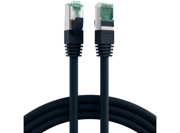 Snor Cat.6A S/FTP svart utendørs xx m AWG 27/7, "Snag-less" PE 