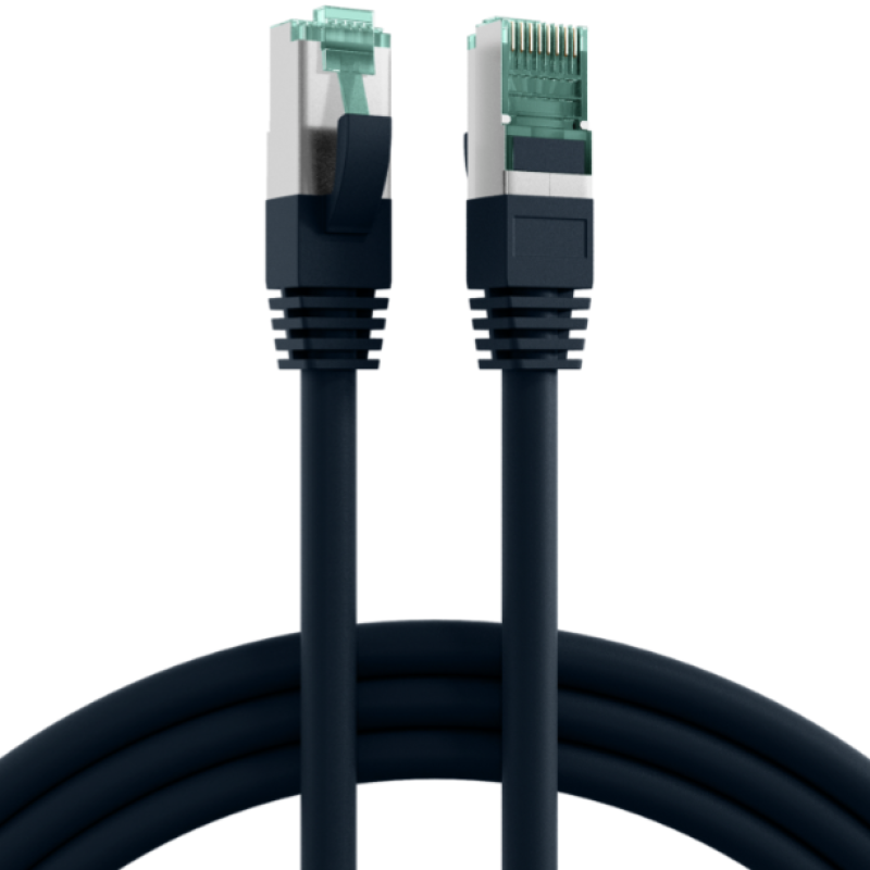 P-CAT6-S6S-SFTP-xx   Snor Cat.6A S/FTP svart utend&#248;rs xx m AWG 27/7, &quot;Snag-less&quot; PE