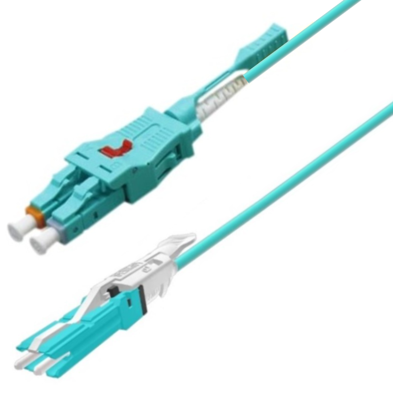 P-OM3-U2A-CSP-LCP-xx Fiberworks AS  Snor MM CS/PC-LC/PC Uniboot, xx m 50/OM3 BIF ø2mm, Aqua