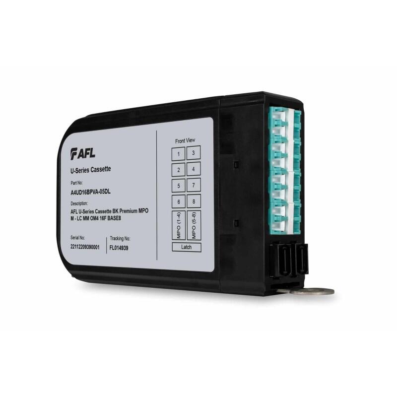 UHD-MP1-MM-M8Mf16LCP AFL Hyperscale A4UD16BPVA-05DL AFL U-Serie MM Modul 2xMPO(m)-16xLC/PC 50/OM4, 2x Base-8, Pol. F, Premium