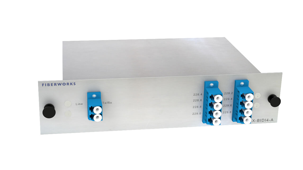 F-O4MUX-BIDI4-A Fiberworks AS  Fiberworks 4 ch. BiDi DWDM mux/demux O-band 400GHz, Single Fiber, LC/UPC, &quot;A&quot;