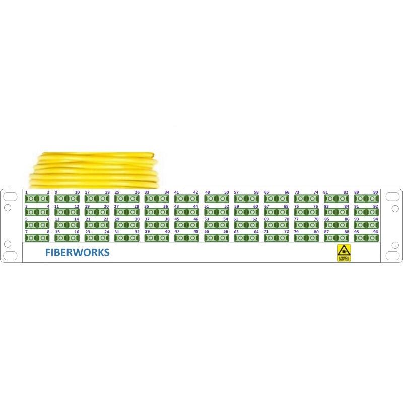 P20-Y96MS-SCA-SCA-xx Fiberworks AS  Preterm panel 2U G96 QXAI MS xx m SC/APC i FP20 (2U), SC/APC ende B