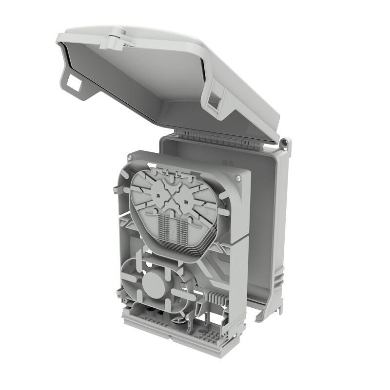 SP-HAR-ODBM-24SG HAR&CA  Veggboks inne/ute 72 skjøter IP55 Med skjøtekassetter og 24*SC/APC adapter