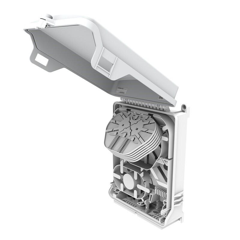 SP-HAR-ODBM-24SG HAR&CA  Veggboks inne/ute 72 skj&#248;ter, IP55 med skj&#248;tekassetter og 24xSC/APC adapter