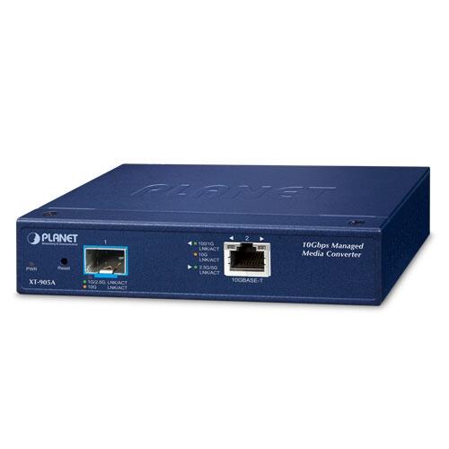 MC-PLANET-XT-905A PLANET XT-905A XT-905A 10 Gigabit Media Converter Managed, 1G/10G SFP+, 100M-10G RJ45