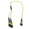 P-SM9-M3Y-M8FxM4F-xx Fiberworks AS  Y-SPLIT MPO/APC8(f)-2xMPO/APC4(f) xx m SM 9/OS2 G.657.A1, ø3mm Gul,  Elite
