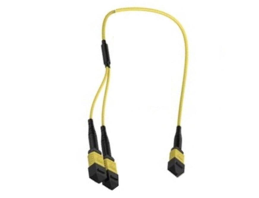 P-SM9-M3Y-M8FxM4F-xx Fiberworks AS  Y-SPLIT MPO/APC8(f)-2xMPO/APC4(f) xx m SM 9/OS2 G.657.A1, &#248;3mm Gul,  Elite