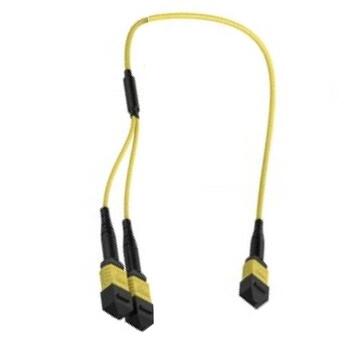 P-SM9-M3Y-M8FxM4F-xx Fiberworks AS  Y-SPLIT SM MPO/APC8(f)-2xMPO/APC4(f) 9/OS2 G.657.A1, ø3mm Gul, Super LL